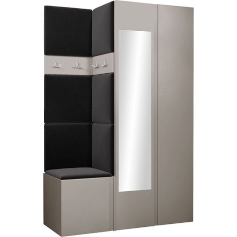 Conjunto para recibidor Pinis XXVI, Polo 897, 186x116x46cm, Espejo, Tapiz, Aglomerado laminado, Colocada, Montada en la pared (1/5)