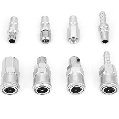 8-teiliges Set mit 1/4"-Schnellkupplungen für Druckluftschläuche (1/5)