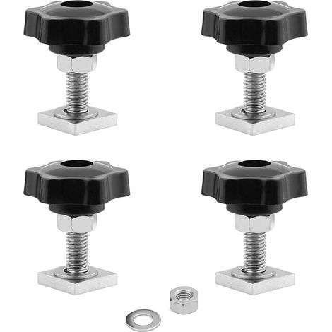 Lot de 4 boulons pour Rails en T, M8 x 35 mm, vis coulissantes M8, Adaptateur avec écrous et rondelles, Acier Inoxydable, vis coulissantes, en T, adaptateurs pour rainures en T pour Supports (1/5)