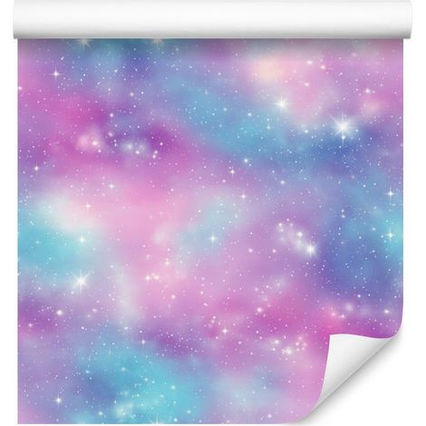 Papel pintado Galaxia en acuarela, lavanda, violeta y azul, 50x1000 cm. (1/5)