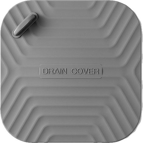 Bouchon de Vidange de Douche - Couvercle de Drain Carré en Silicone pour Salle de Bain et Cuisine, Bouchon Évier Universel, Anti-Odeur Gris Gris 2 Pièces (1/5)
