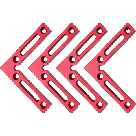 4pcs-Équerres de Positionnement à 90 Degrés en Alliage d'Aluminium 4,7"x 4,7" Pince d'angle type L 90°Pinces à Angle Droit pour Tiroirs Armoires Cadre Photo