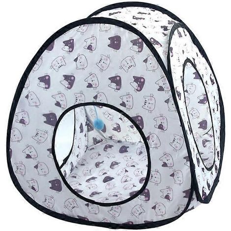 Indoor-Katzenzeltbett in Regenbogenfarben, schwarz-weiß, gemütliche Katzenhütte, komfortables Sommerhaus, höhlenförmiges Katzenbett.