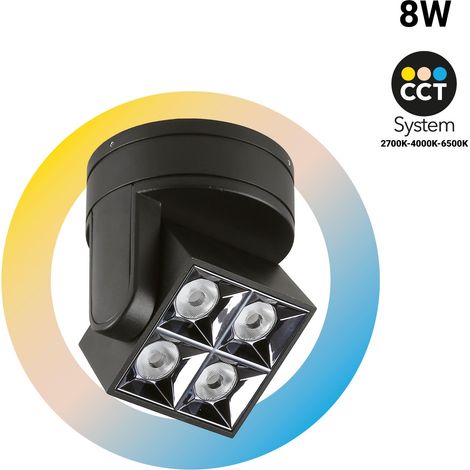 LED-Deckenleuchte quadratisch, schwenkbar 8W - CCT - UGR18 -