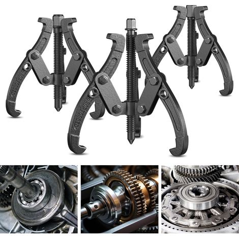 Jiubiaz Juego de 3 extractores de cojinetes: extractor interior y exterior, rodamiento de bolas, extractor interior y exterior.