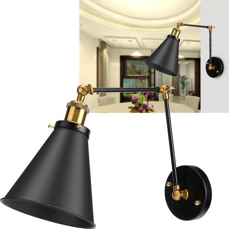 Lampe Murale Industrielle Rétro à Bras Pivotant Réglable - Décoration Loft Vintage (1/5)