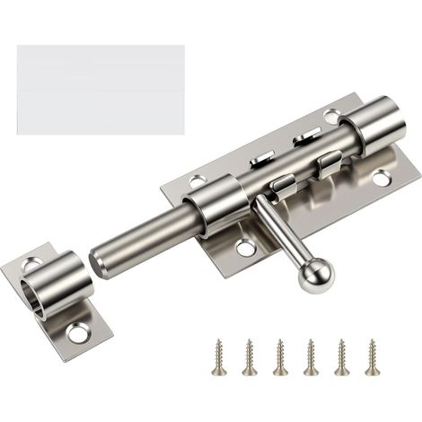 Loquet de Portail Coulissant avec Trou de Cadenas, 102 MM, Loquet Porte et Verrou Porte Coulissante en Acier Inoxydable pour Portes Extérieures, Targette de Porte, Quincaillerie de Portes et L (1/5)