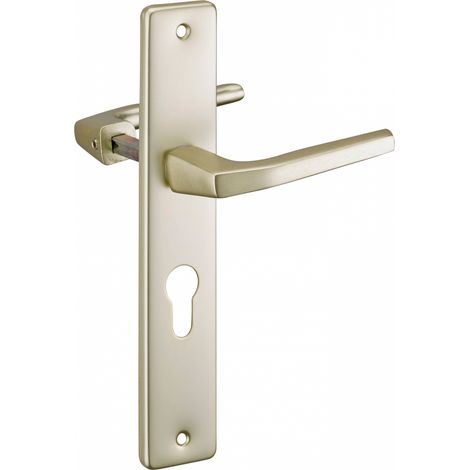 THIRARD - Paire de béquilles pour porte, carré 8mm + 1 plaque carré 8 x 56mm, trou de cylindre - THIRARD (1/2)