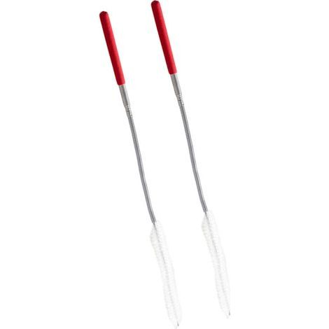 Brosse de vidange serpent avec poils en Nylon, 2 pièces,-Rouge (1/2)