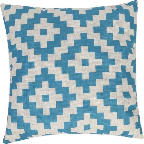Housse De Coussin En Lin Style Bohème Pour Décoration Maison Bureau Avec Fermeture Éclair Invisible Lot De 1 (1/5)