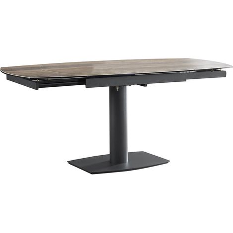 PIKAM - Table de Repas Allongeable Céramique Bois Clair (1/3)