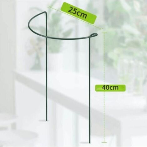 Lot de 8 tuteurs pour plantes grimpantes 25x40cm – Supports en métal antirouille – Idéal pour tomates, fleurs et plantes d'intérieur
