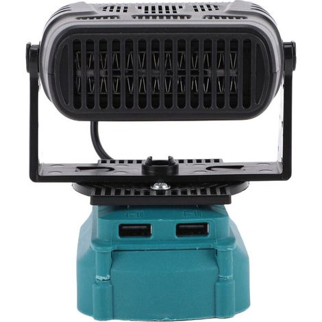 Jeffergarden Chauffage d'appoint à température constante compatible avec la batterie lithium-ion BL1850, souffleur portable 200 W avec deux ports USB et deux réglages de température.-DOU