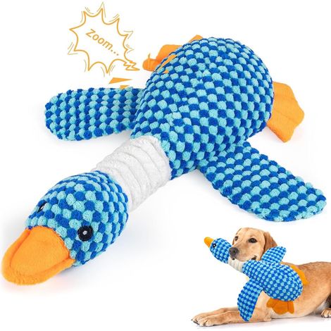 Jouet en Peluche pour Chien en Forme de Canard Bleu avec Siffleur Intégré pour Nettoyage des Dents et Mastication (1/5)