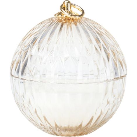 Sfera in vetro con candela con gancio dorato per decorazioni natalizie -Rosso (1/4)