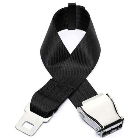 Extension de ceinture de sécurité pour avion, Pièces de ceinture de sécurité pour avions réglables universelles avec boucle en acier inoxydable Clip 50-80 CM Airlines for Travel by Kayear (1/5)