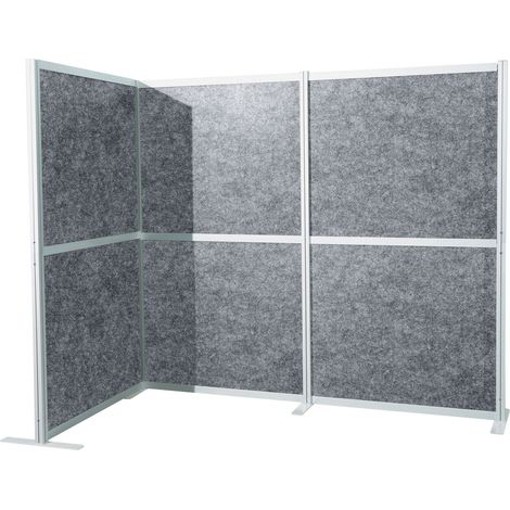 Akustik Trennwand / Stellwand FLEXMIUT MODUL L 167x192 PET grau hjh OFFICE (1/4)