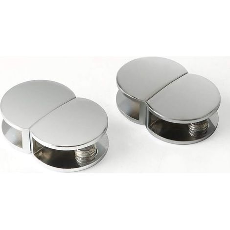 (4 Pcs)Pince à Verre Support d’Étagère en Verre Support de Tablette Mural Fixation Réglable, Verre Adaptatif de 810 mm d'Épaisseur, Finition Polie en Alliage de Zinc (1/3)