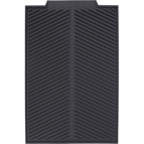 Tapis d'égouttage en silicone antidérapant et antichoc, facile à nettoyer, pour égoutter la vaisselle, les bols et les fourchettes (taille S, 39 x 25 cm). (1/5)