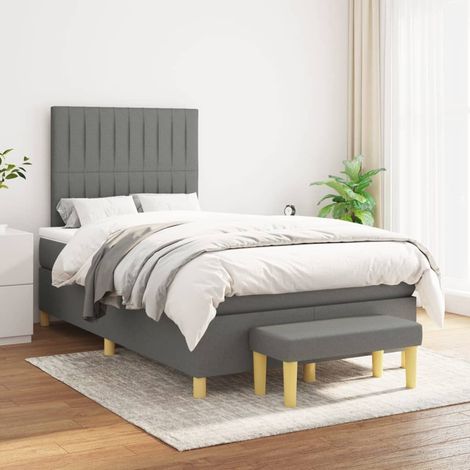 Boxspringbett mit Matratze Dunkelgrau 120x200 cm Stoff (1/5)