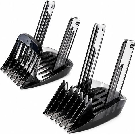 2 x Hair Clipper Combs, Clipper Clips, Universal Adjustable Guides 1-7 mm and 7-24 mm, Precise and Stable Cutting Accessories, Quick Attachment for Home and Salon Hairdressing (1/5)