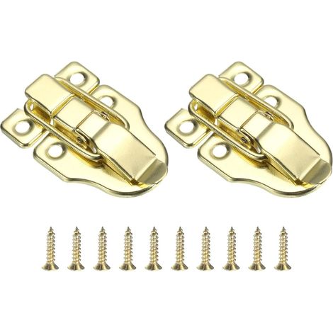 Cadenas de sécurité, 60 x 40 mm, en métal, couleur or, pour valise, pour installation à domicile et usage quotidien.-AquaForge (1/5)
