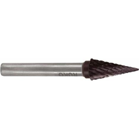 Fresa RUKO in metallo duro SKM Ø 10 mm Lunghezza testa 20 mm Gambo Ø 6 mm TiCN Dentatura KVZ 4 - 116037TC (1/2)