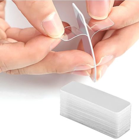 Ruban adhésif double face extra fort, 60 Pièces Ruban adhésif multifonctionnel et réutilisable transparent lavable Nano Tape Fixation de divers objets dans Voitures, Cuisine, Domicile ou Bureau (1/5)
