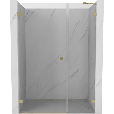Mexen Lunar-B porta doccia battente sinistra 115 cm, trasparente, oro spazzolato - 832S-115-050-55-00-L (1/5)