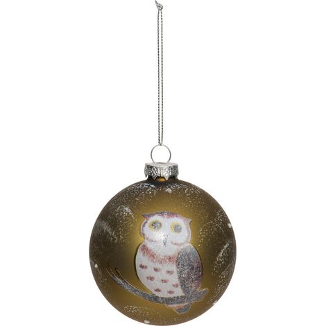 BDN VERRE 80MM HIBOU KHAKI - Feeric lights & christmas (1/2)