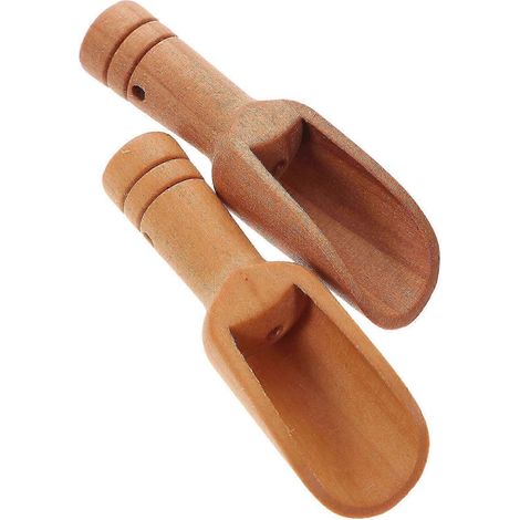 Cuillère à café en bois, ustensiles de cuisine au design simple, dimensions : 7,80 x 2,40 x 2,00 cm, lot de 2. (1/5)