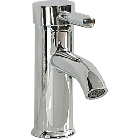 Grifo para lavabo mono mando para baño moderno de metal cromado plateado Rusumo (1/4)