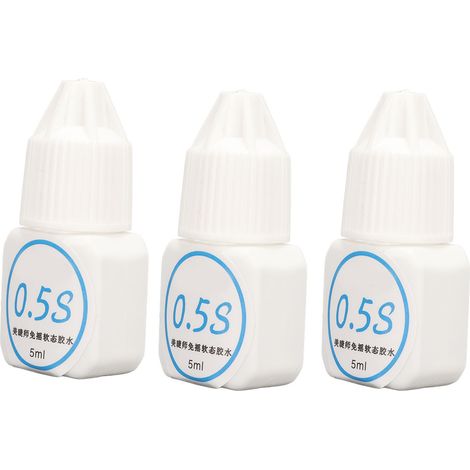 Colle pour extensions de cils (3 pièces) - Séchage rapide - Forte viscosité - 15 ml (1/5)