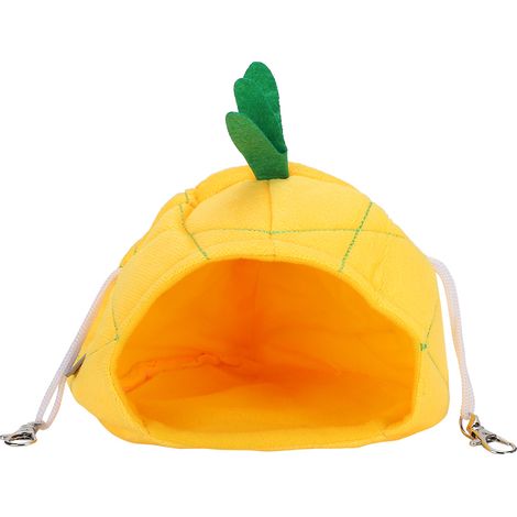 Cage de lit d'hiver pour animaux de compagnie, Hamsters dorés, hamac chaud pour petits animaux jouant, ananas jaune (1/5)
