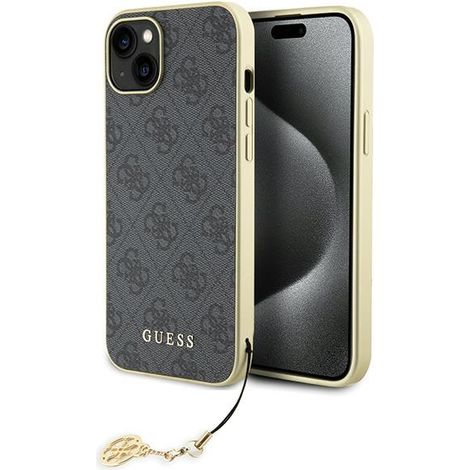 Funda rígida Guess GUHCP15MGF4GGR para iPhone 15 Plus/14 Plus de 6,7 pulgadas, color gris, 4G, colección Charms (1/5)