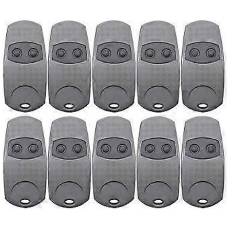 Lot de 10 télécommandes pour ouvre-porte de garage TOP 432EE 433,92 MHz (copie de télécommande pour portail et ouvre-porte)
