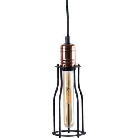 Suspension industrielle Nowodvorski Workshop noir/cuivre E27 (1/3)