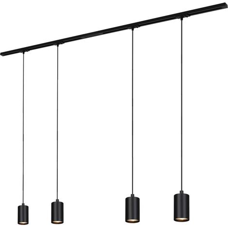 Sistema a binario Briloner Rail, set completo, 4x pendenti GU10, alimentazione, nero, 1,5 m