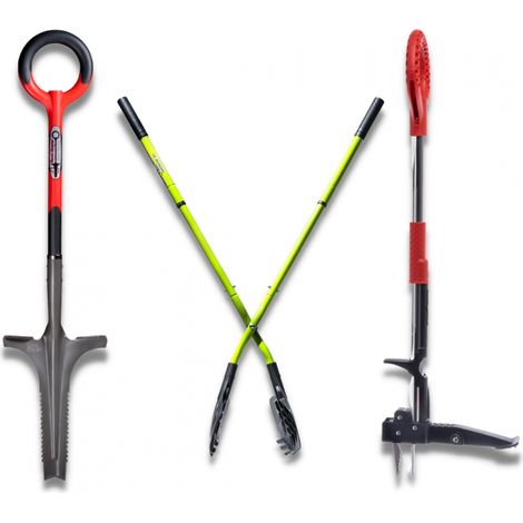 Venteo - Désherbeur lame en V + Ramasse feuille XXL + Extracteur mauvaises herbes - ROOTSLAYER - Outils de Jardin multifonction - Facile d'utilisation - Acier de carbone (1/5)