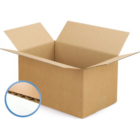Lot de 50 Caisse carton américaine simple cannelure 50 x 40 x 20 cm