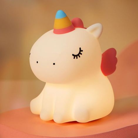 Veilleuse Licorne, Lampe LED Squishy Mignonne, Veilleuse pour Filles, Lampe Licorne en Silicone, Veilleuse à Intensité Réglable pour Chambre d'Enfant/Bébé, Lampe Tactile Rechargeable (1/5)