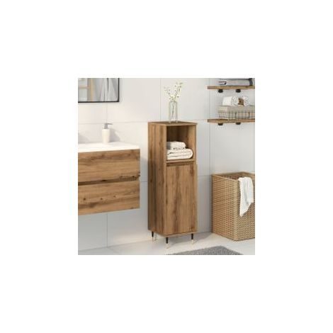 Armoire de salle de bain chêne artisanal 30x30x100 (1/4)
