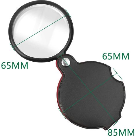 Loupe de Poche Loupe portable avec Étui en Cuir synthétique Aide à la lecture avec Grossissemen (1/5)