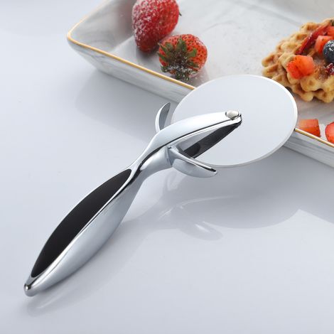 Couteau à pizza à rouleau en alliage de zinc, couteau à tarte, outil de cuisson, couteau à pizza ménager en acier inoxydable (1/3)