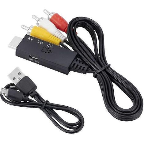 Convertisseur RCA vers HDMI compatible. Câble RCA mâle tricolore. Longueur : 1 m / 3,2 pi. (1/5)