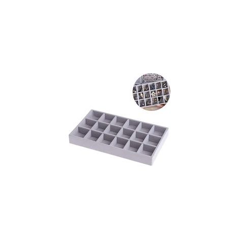 Plateaux à bijoux empilables en velours faits à la main, organisateur de bagues, boucles d'oreilles et bracelets (12/18/24 compartiments), 18 compartiments (1/5)