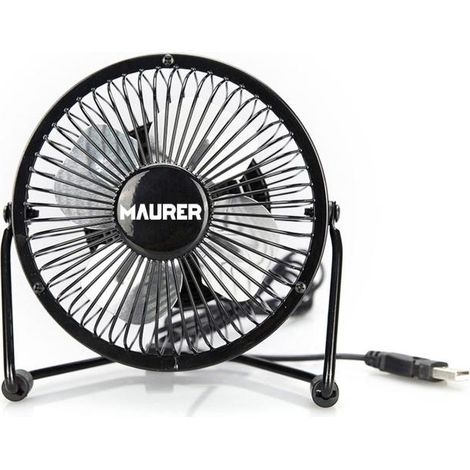 MAURER ventilador sobremesa ø 10 cm. funcionamiento usb , Ventilador Sobremesa- Medida: Ø 10 cm.- Potencia 2.5 W.- Alimentación mediante cable USB.- Cuenta