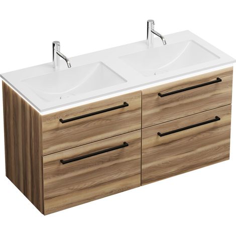 burgbad Eqio lavabo en fonte minérale avec meuble sous-lavabo et