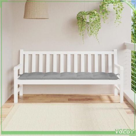 361622 Coussin de banc de jardin gris 180x50x7 cm tissu oxford (1/5)