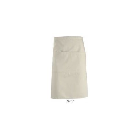 Tablier mi-long - SOL S - 88020 - Beige corde - 2 poches - Lavable à 60°C - Taille unique